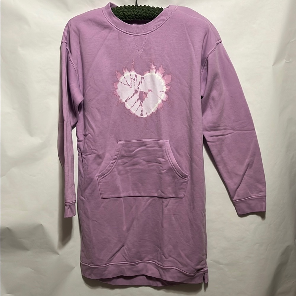 Purple Heart Graphic Sweatshirt Dress